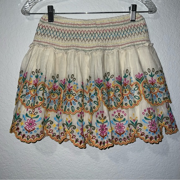 Anthropologie Love The Label Mini Embroidered Skirt - Picture 6 of 6
